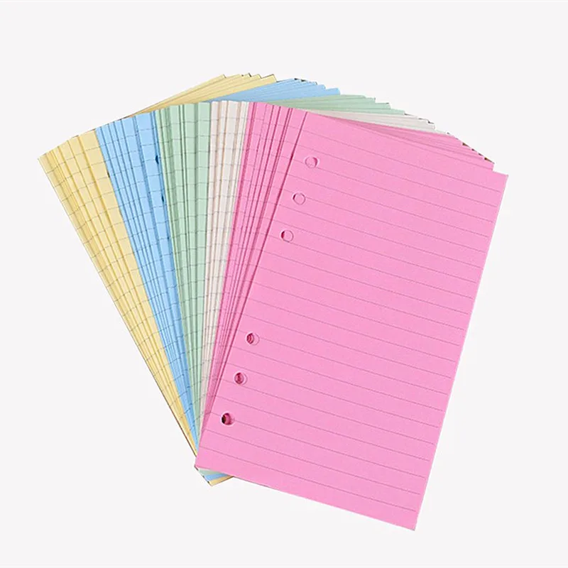 Recharge feuilles couleurs pour classeur A5/A6