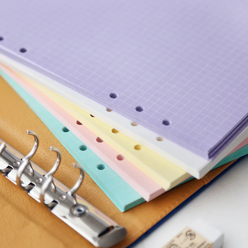 Recharge feuilles couleurs pour classeur A5/A6. Lot de 50 – Image 3