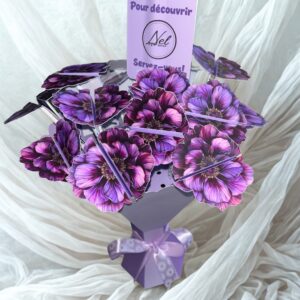 Bouquet fleurs cartes de visite