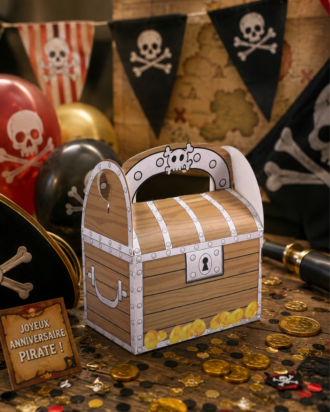 Boxe anniversaire coffre au trésor pirate